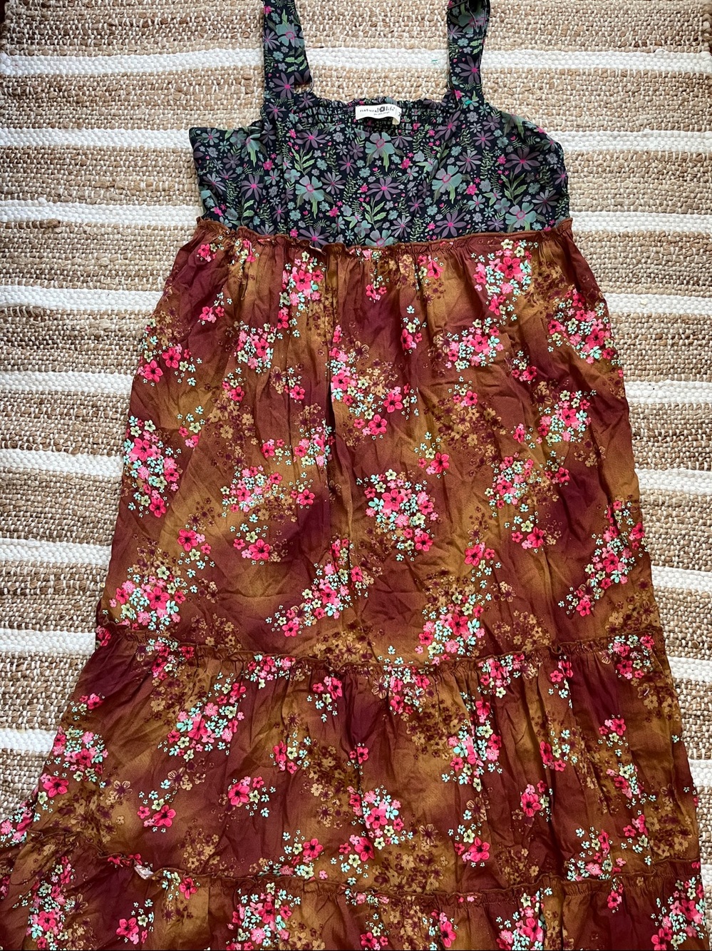 NATURAL LIFE Floral Boho Maxi Dress XL